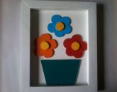 Quadro Flores em Madeira - Pinho