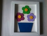 Quadro Flores em Madeira - Pinho